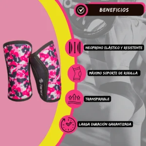 Rodillera de compresión Camo Rosa Neopreno (1 Unidad) - Imagen 5