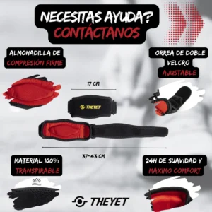 Codera de proteccion deportiva y ortopedica para epicondilitis THEYET