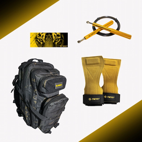 Pack CrossFit mochila tactica militar, calleras, comba, headband
