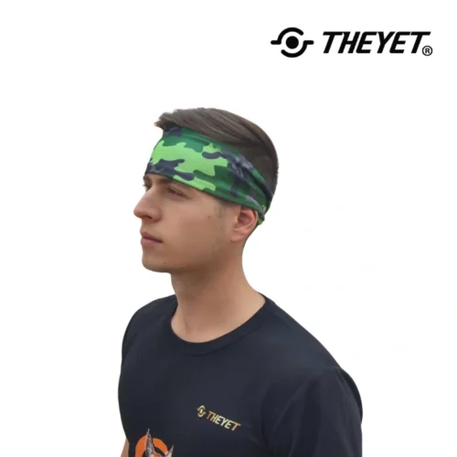 Headband deportiva elastica transpirable para crossfit fitnes gimnasio yoga Camo Verde THEYET