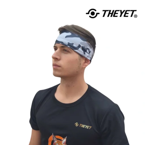 Headband deportiva elastica transpirable para crossfit fitnes gimnasio yoga Camo Gris THEYET