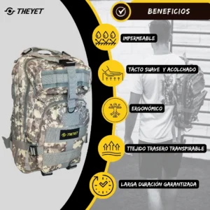 Mochila Táctica 25l MOLLE X-PACK Camo Gris - Imagen 6