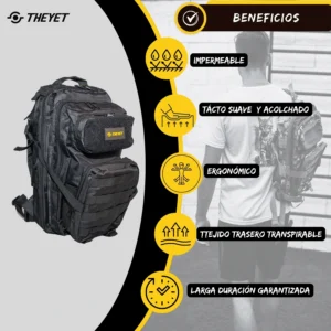 Mochila Táctica 30l VELCRO X-PRO Negra - Imagen 4