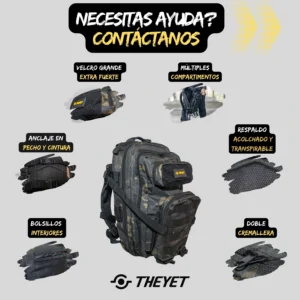 Mochila Táctica 30l VELCRO X-PRO Camo - Imagen 3