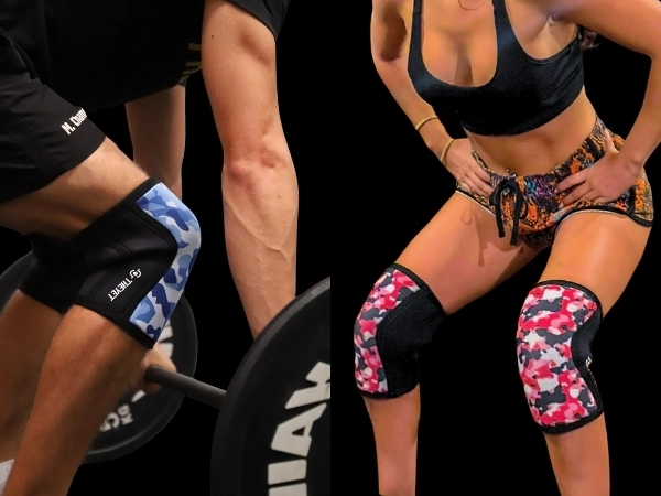 Rodilleras soporte crossfit halterofilia cross training powerlifting camuflaje neopreno 7mm
