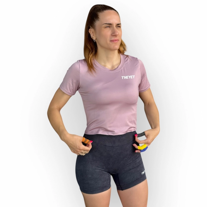 Camiseta deportiva para crossfit y hyrox theyet rosa
