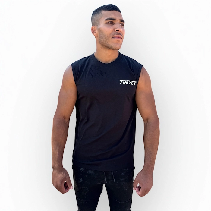 Camiseta sin mangas negra crossfit hyrox calistenia THEYET