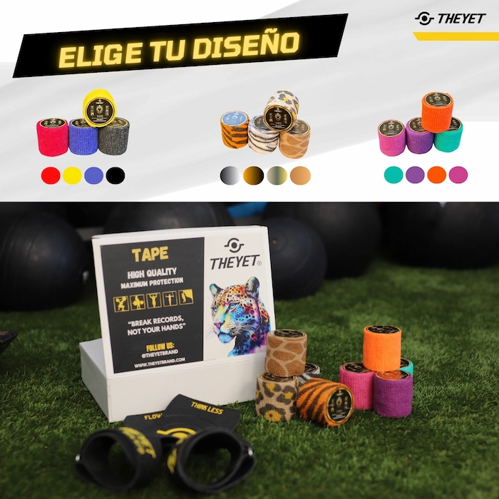 tape vendaje elastico dedos hook grip mano callos theyet halterofilia